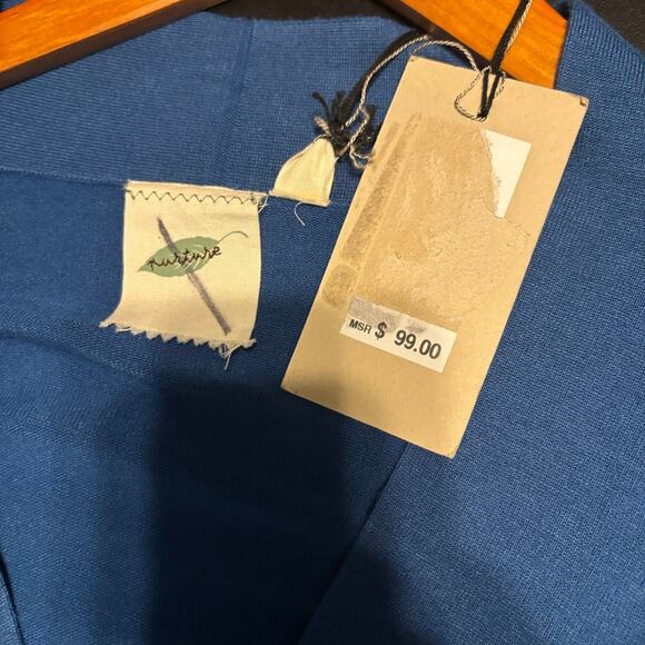 NWT Women's Size XL Nurture Rayon Blend Knit Open Cardigan Blue Draped - Picture 6 of 7